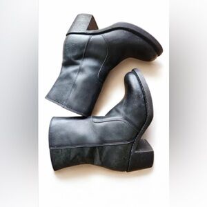 Black Leather Ankle Boots
